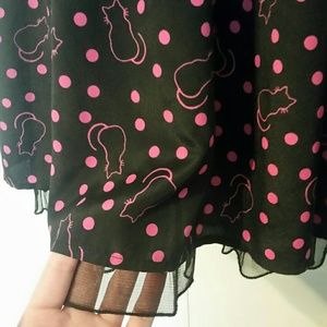 😻Black and pink cat print dress 😻